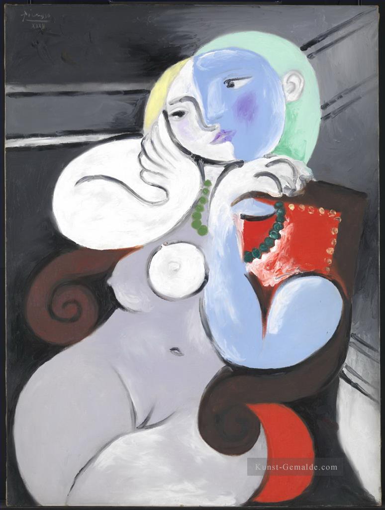 Nackte Frau in einem roten Sessel Kubismus Pablo Picasso Ölgemälde